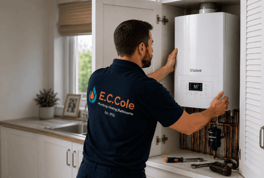 One of the team providing boiler installation Portsmouth.