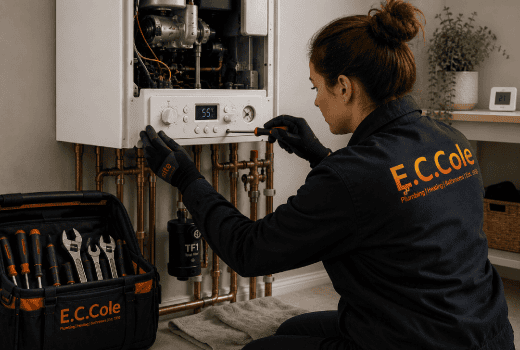 An engineer from E.C. Cole, trusted heating repair company.