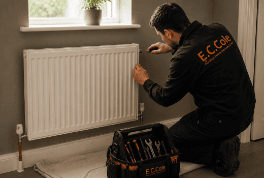 Radiator repair done by E.C. Cole heating engineers Portsmouth.
