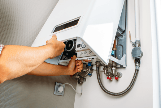 Gas boiler installation by E.C. Cole.