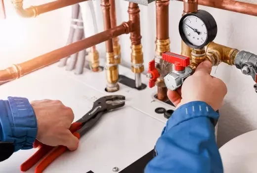 Gas piping installation by E.C. Cole.