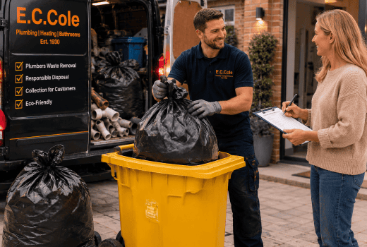 Hampshire plumbers E.C. Cole dispose of all waste created when completing plumbing jobs.