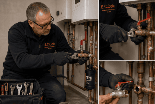 Plumbers in Portsmouth repair valves and plumbing systems.